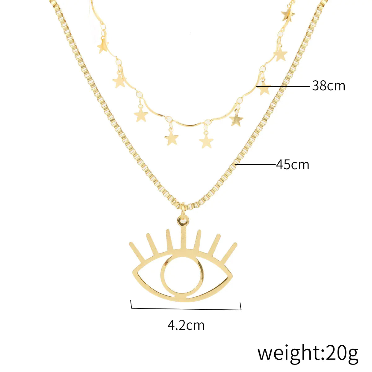 Layered Evil Eye Pendant Necklace for Mother's Day