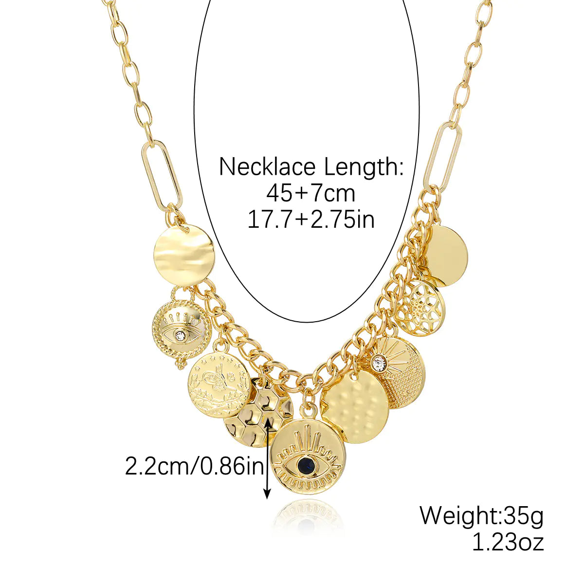 Layered Evil Eye Pendant Necklace for Mother's Day