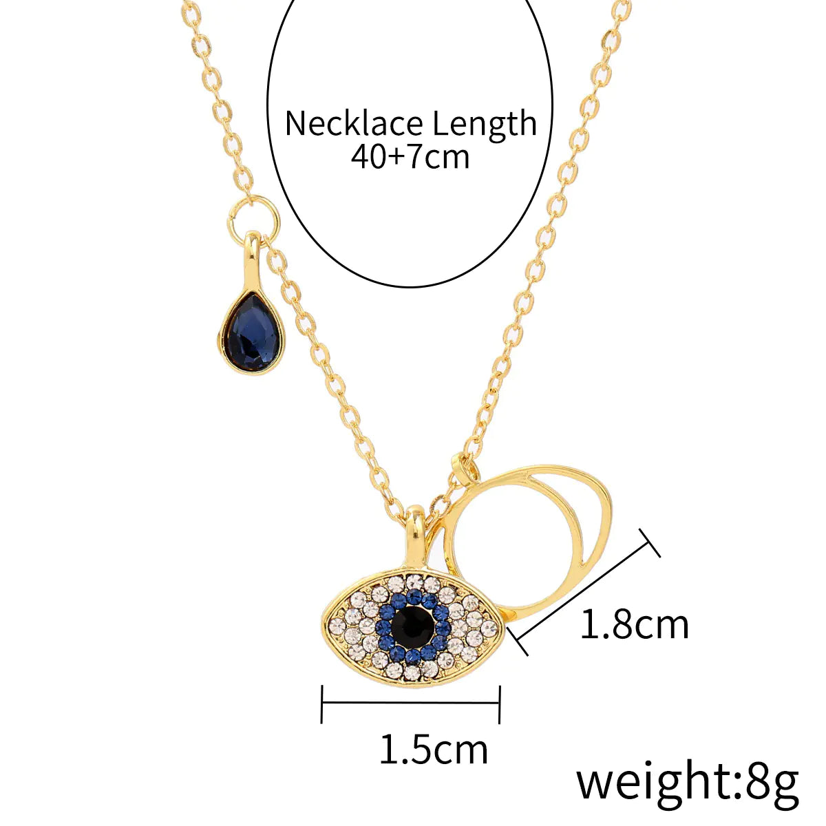 Layered Evil Eye Pendant Necklace for Mother's Day