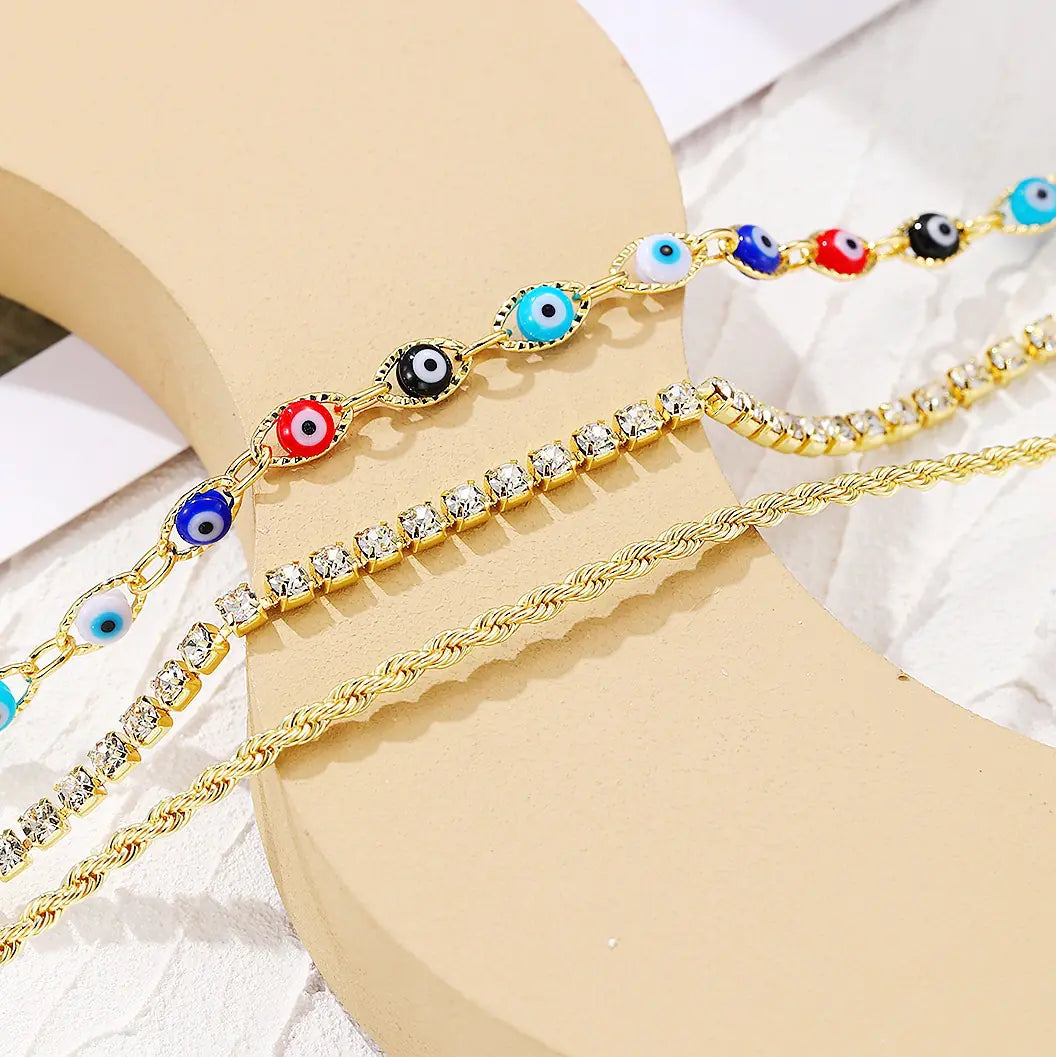 Layered Evil Eye Pendant Necklace for Mother's Day