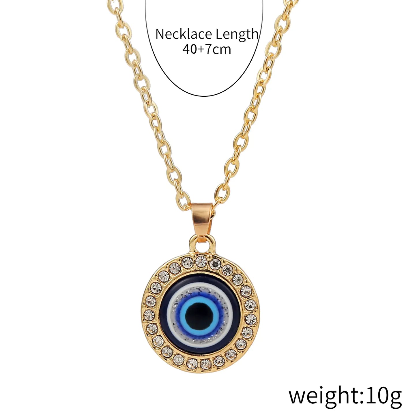 Layered Evil Eye Pendant Necklace for Mother's Day
