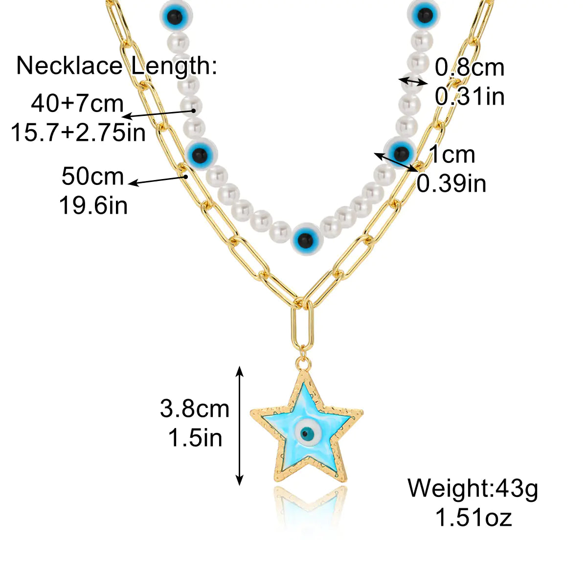 Layered Evil Eye Pendant Necklace for Mother's Day