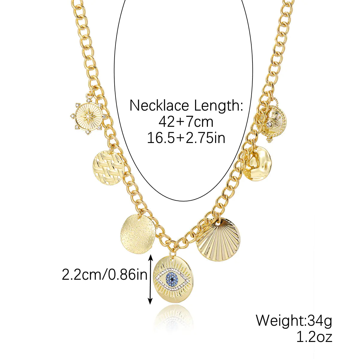 Layered Evil Eye Pendant Necklace for Mother's Day
