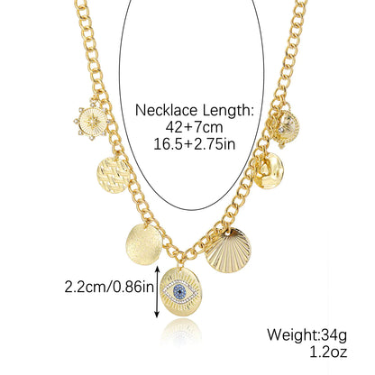 Layered Evil Eye Pendant Necklace for Mother's Day