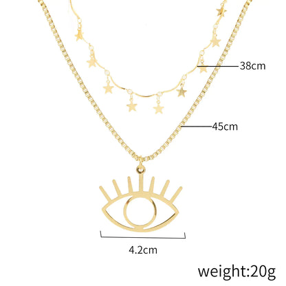 Layered Evil Eye Pendant Necklace for Mother's Day