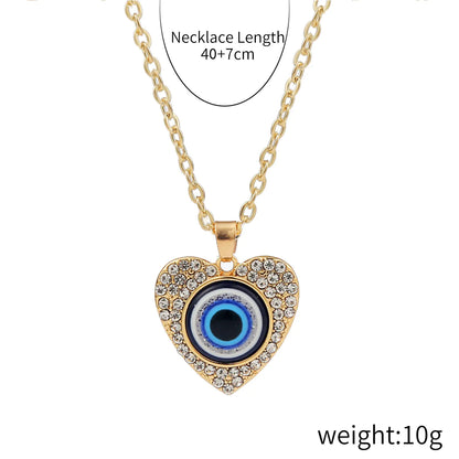 Layered Evil Eye Pendant Necklace for Mother's Day